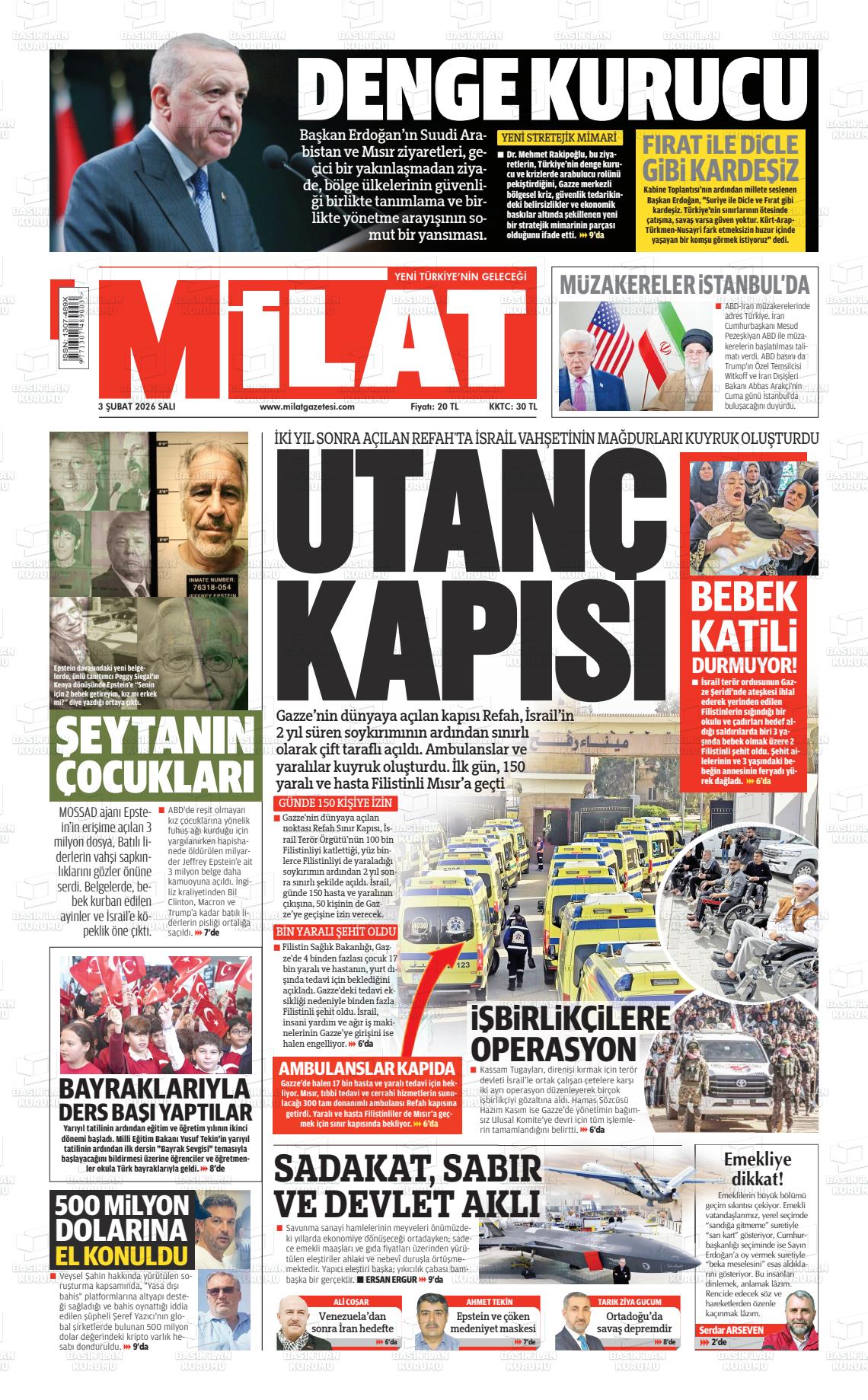 Milat Gazetesi 03.02.2026