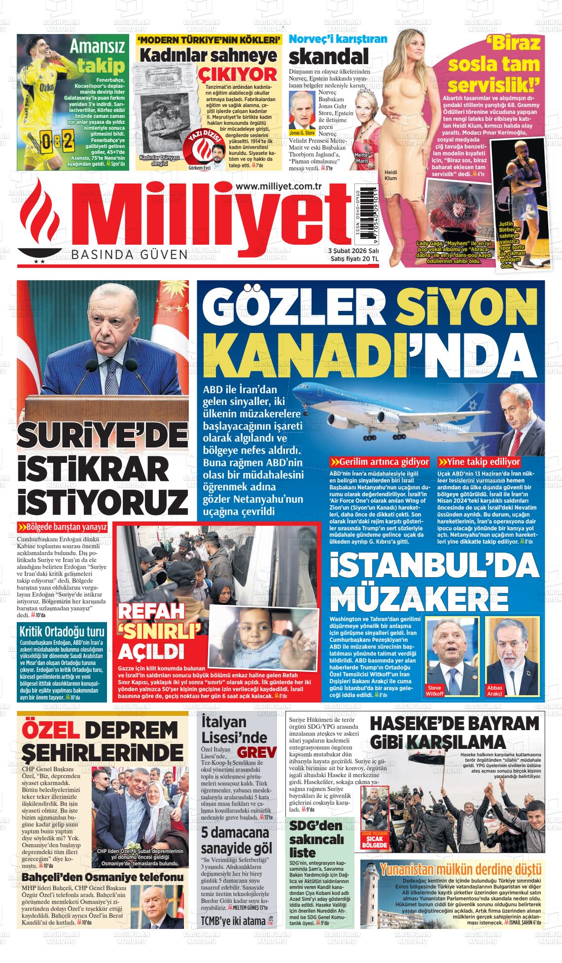 Milliyet Gazetesi 03.02.2026