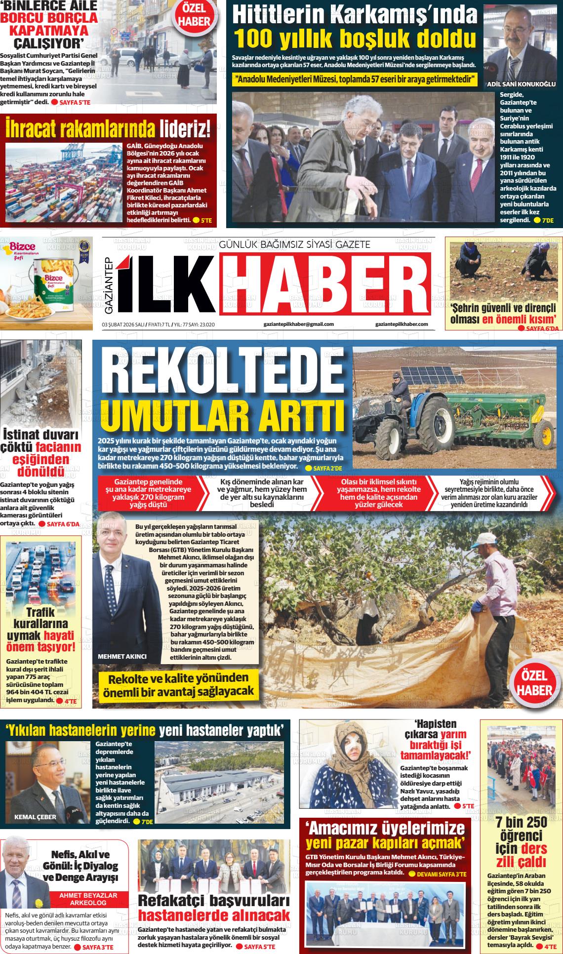 Gaziantep Sabah 03.02.2026