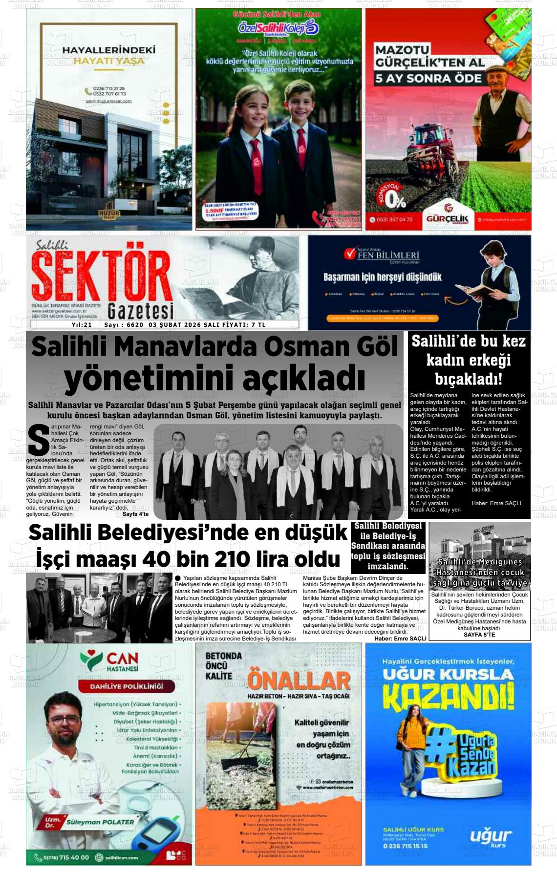 Manisa Salihlisektor 03.02.2026