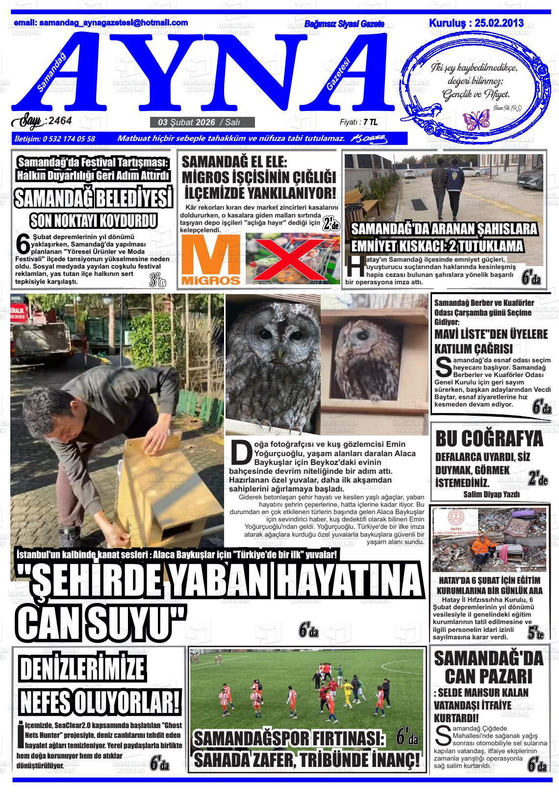 Hatay Samandagayna 03.02.2026