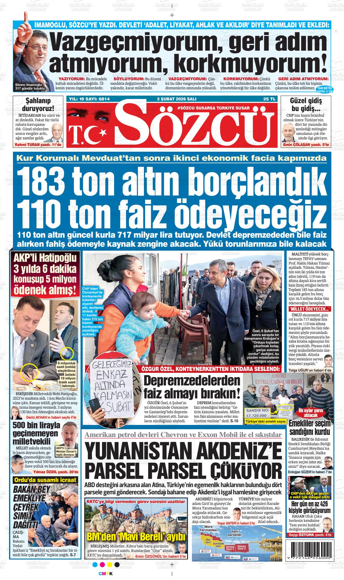 Sözcü Gazetesi 03.02.2026