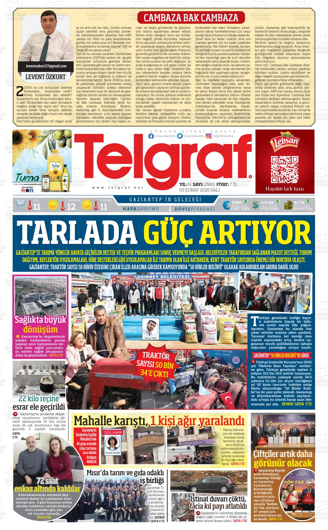 Gaziantep Telgraf 03.02.2026