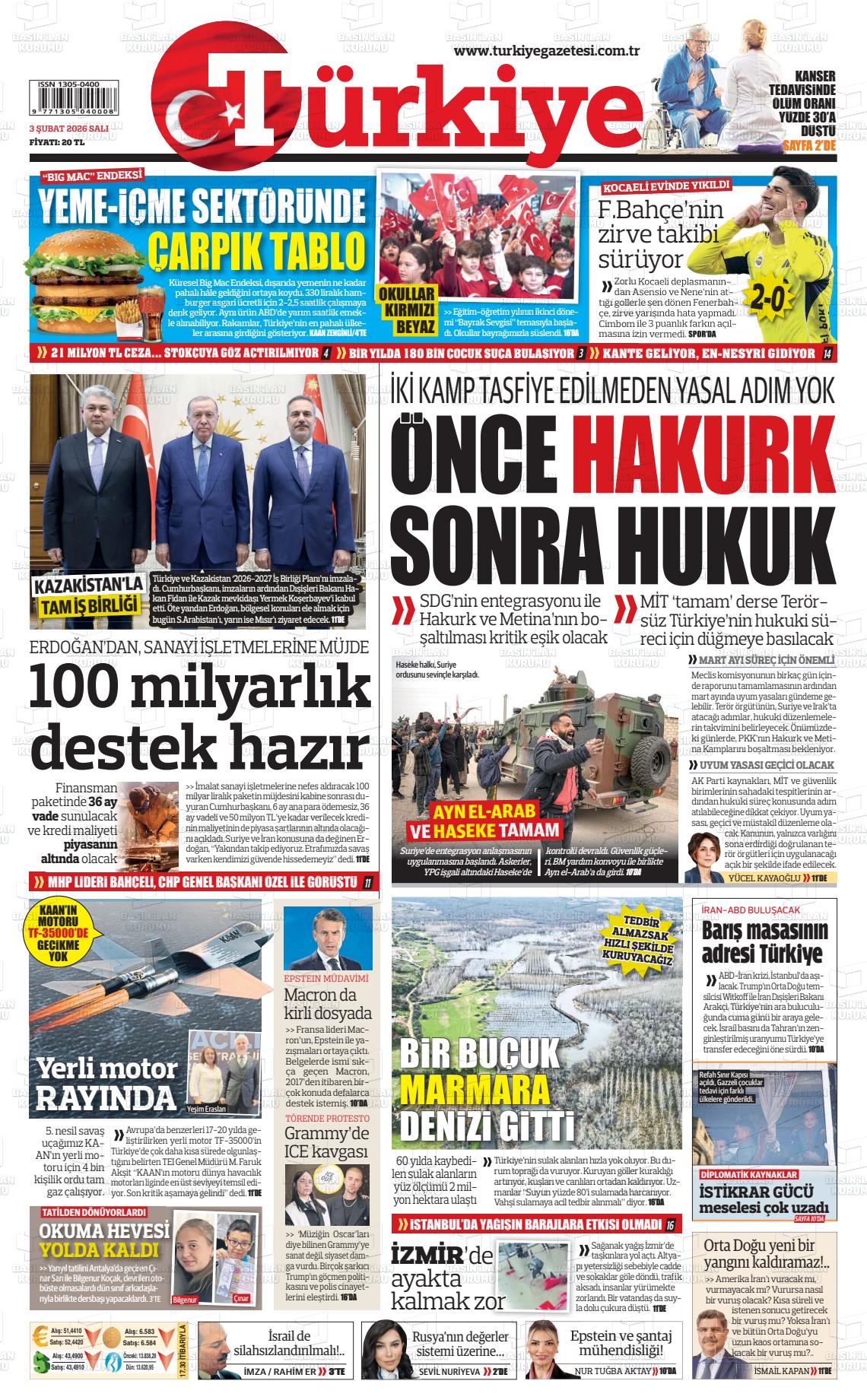 Türkiye Gazetesi 03.02.2026