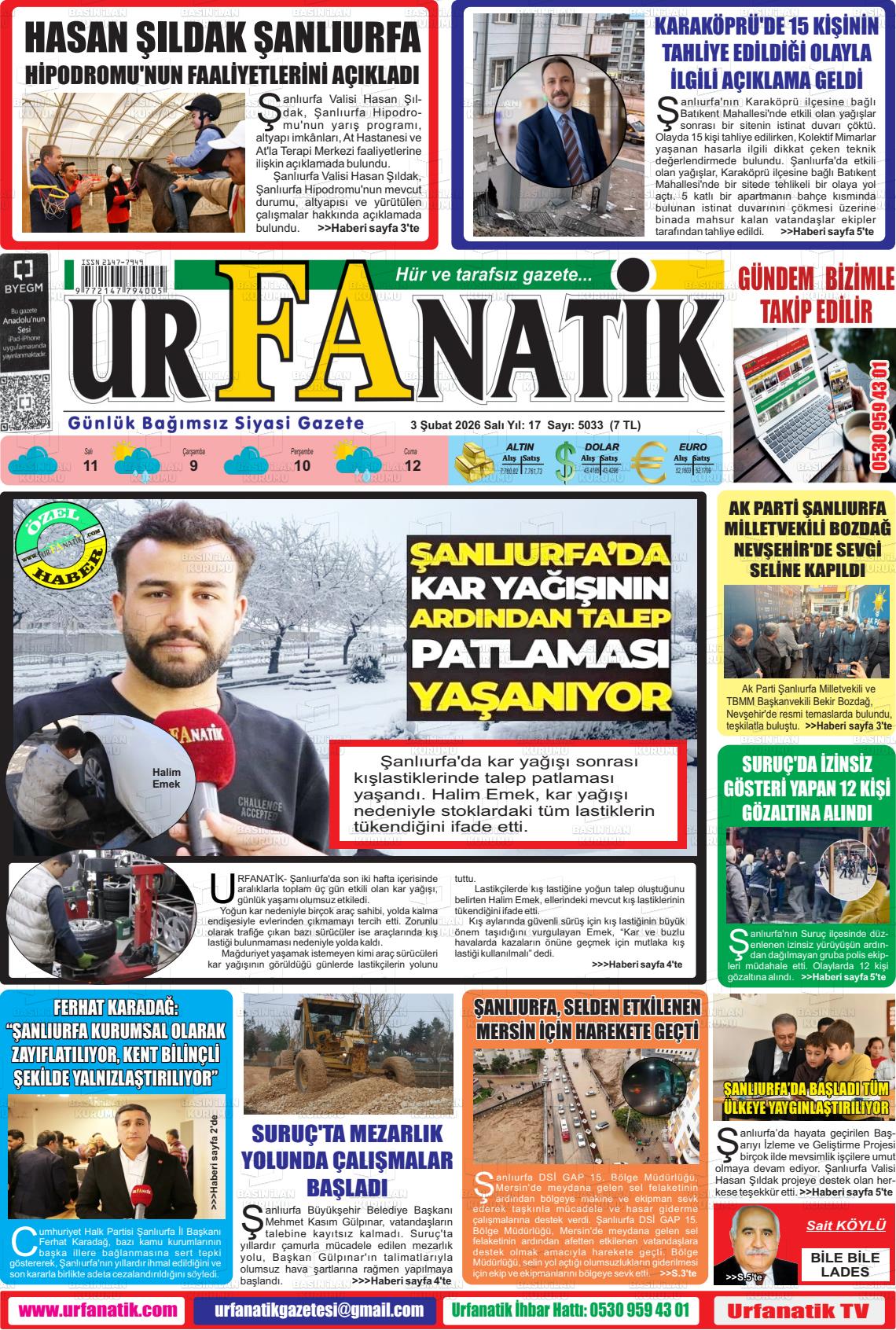 Sanliurfa Urfanatik 03.02.2026