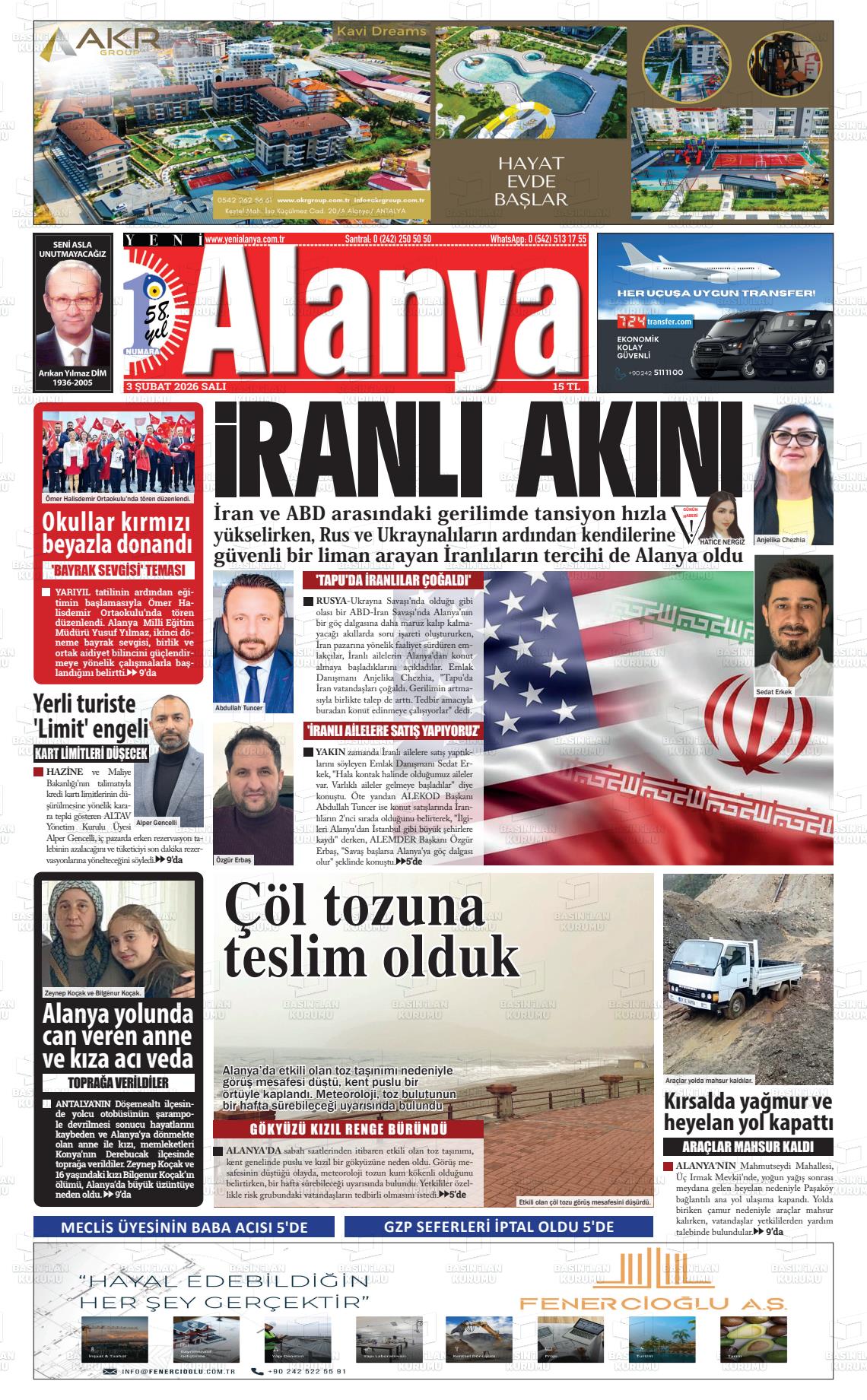 Antalya Yenialanya 03.02.2026