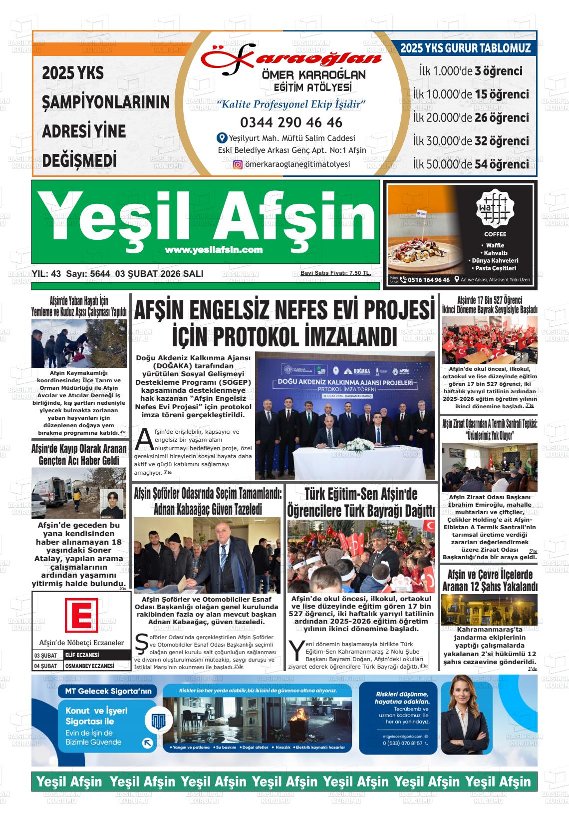 Kahramanmaras Yesilafsin 03.02.2026