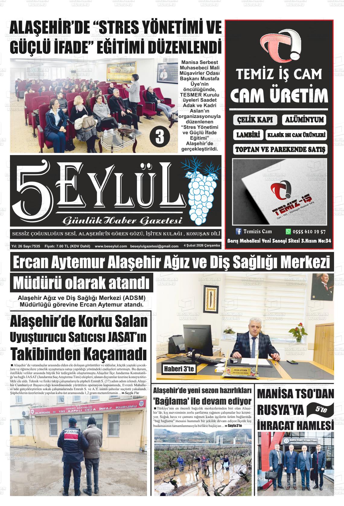 Manisa Alasehir 5 Eylul 04.02.2026