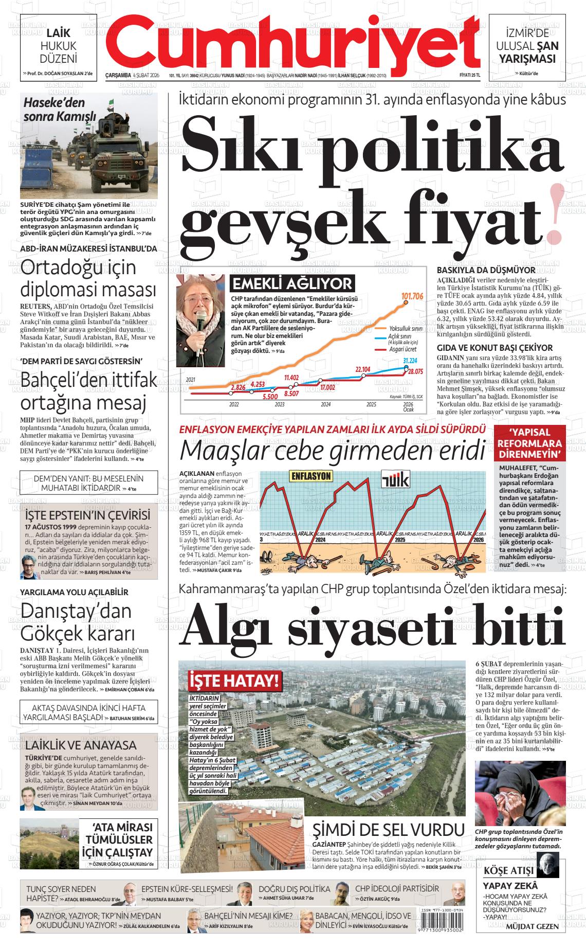 Cumhuriyet Gazetesi 04.02.2026
