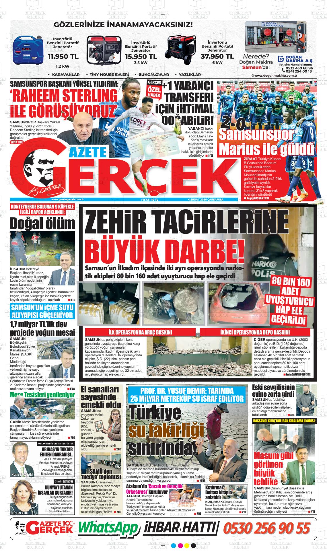 Samsun Gazetegercek 04.02.2026