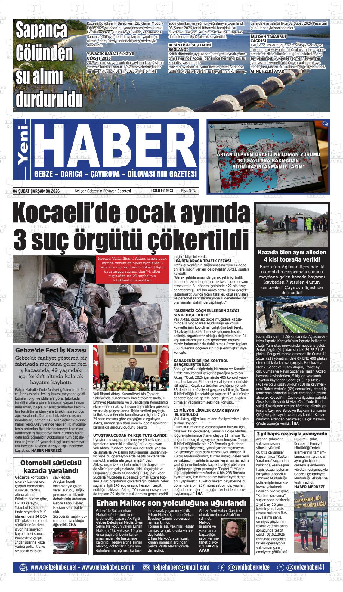 Kocaeli Gebzehaber 04.02.2026