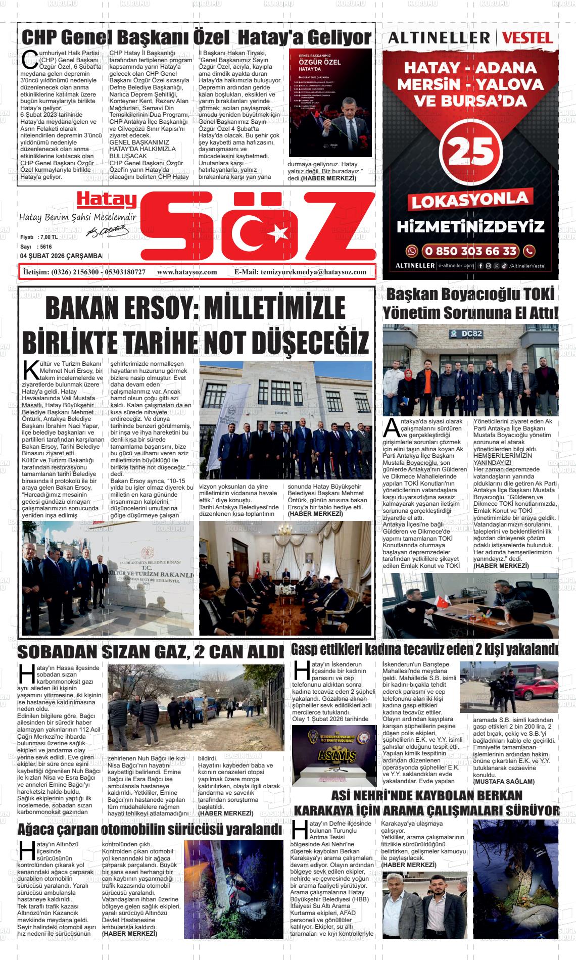 Hatay Soz 04.02.2026