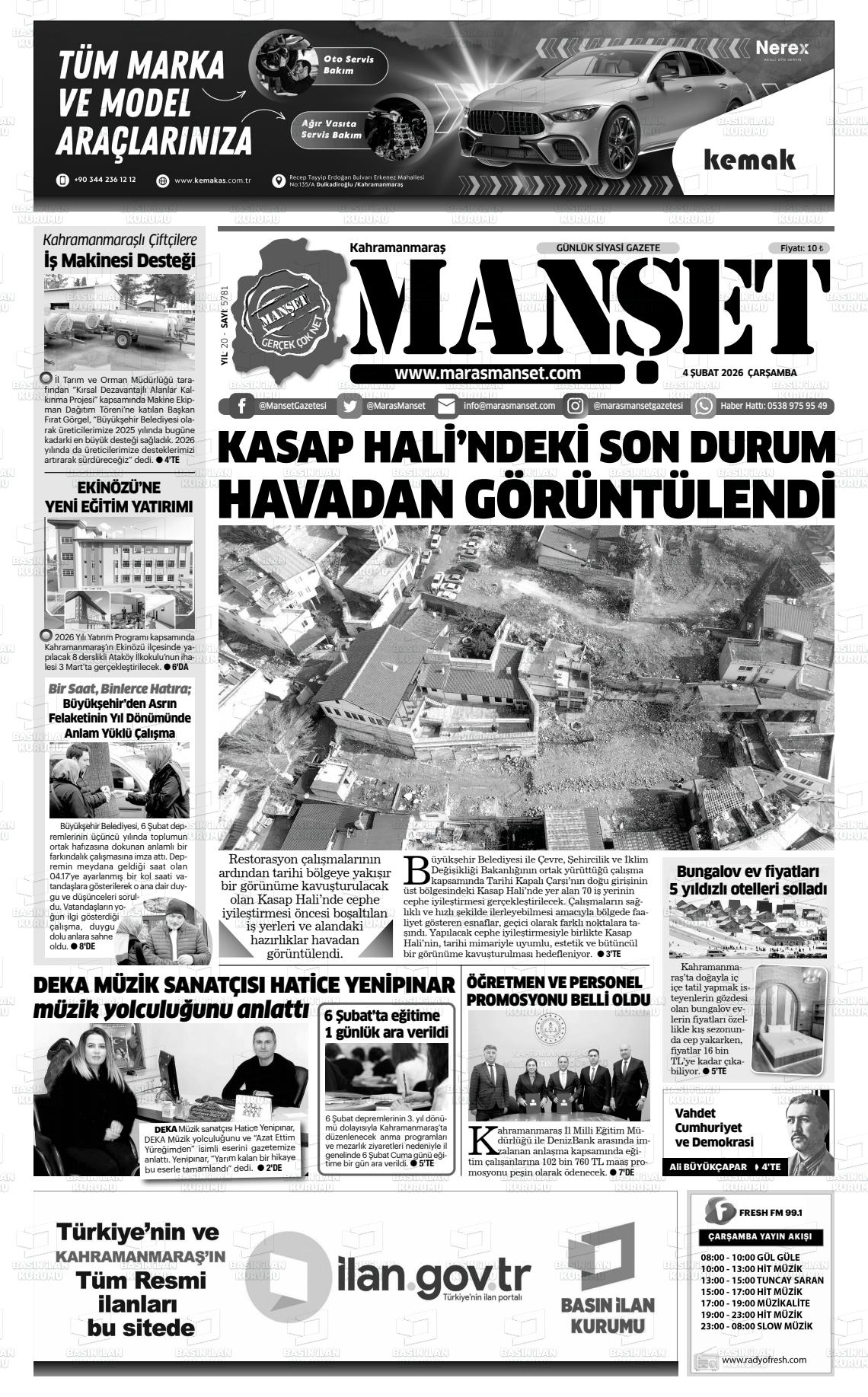 Kahramanmaras Manset 04.02.2026