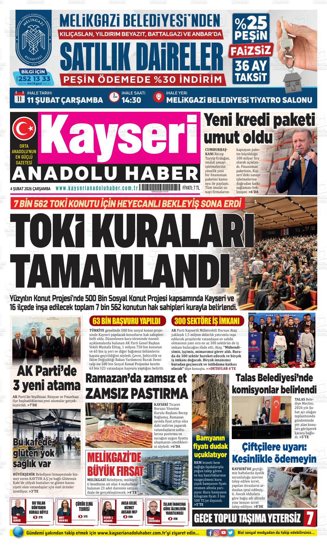 Kayseri Anadoluhaber 04.02.2026