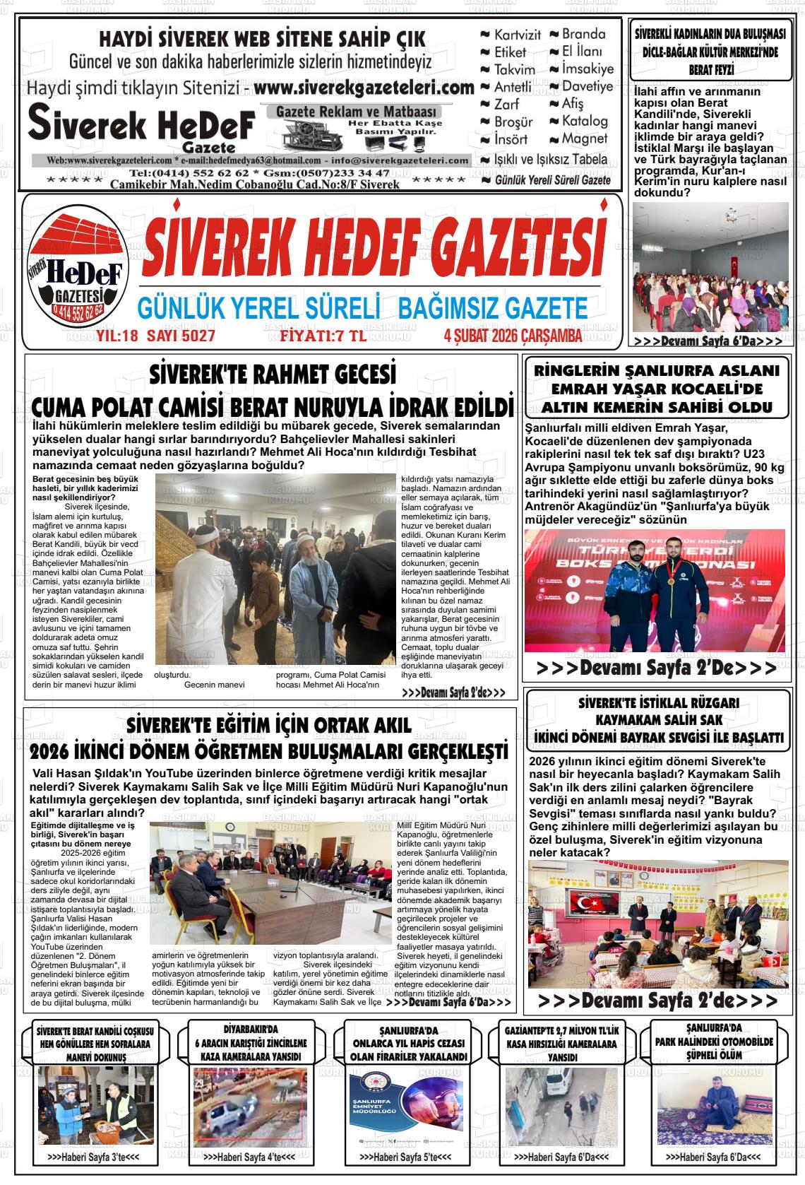 Sanliurfa Siverekhedef 04.02.2026