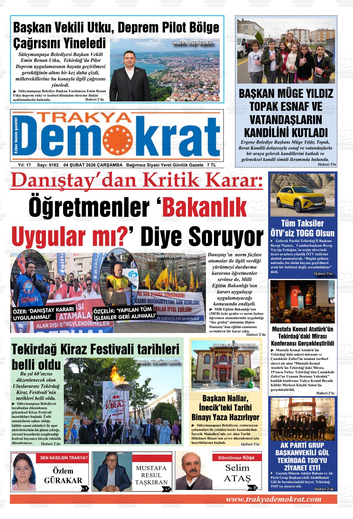 Tekirdag Trakyademokrat 04.02.2026