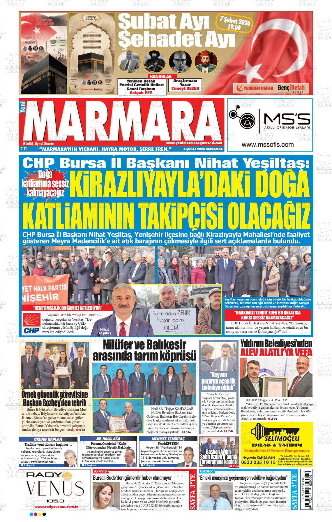 Bursa Yenimarmara 04.02.2026