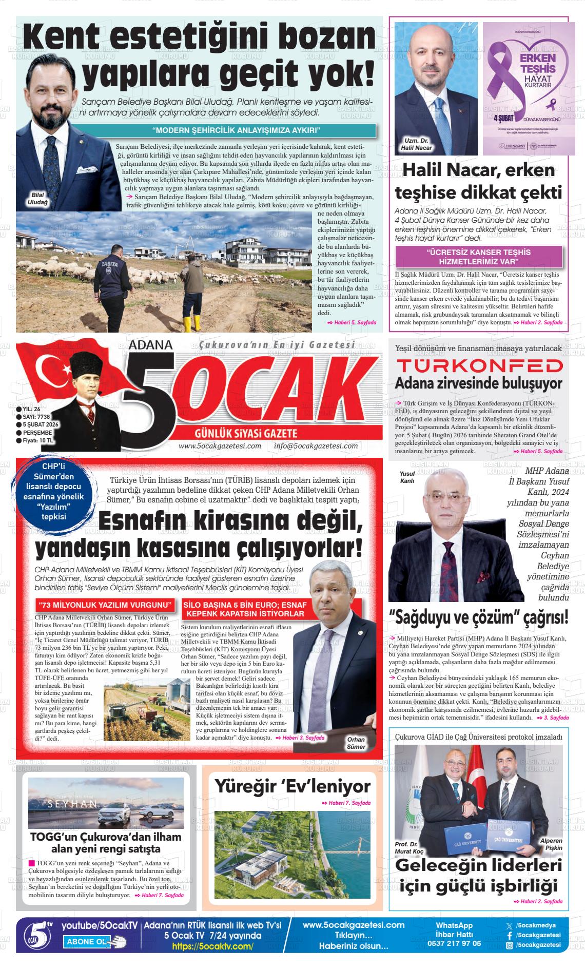 Adana 5 Ocak 05.02.2026