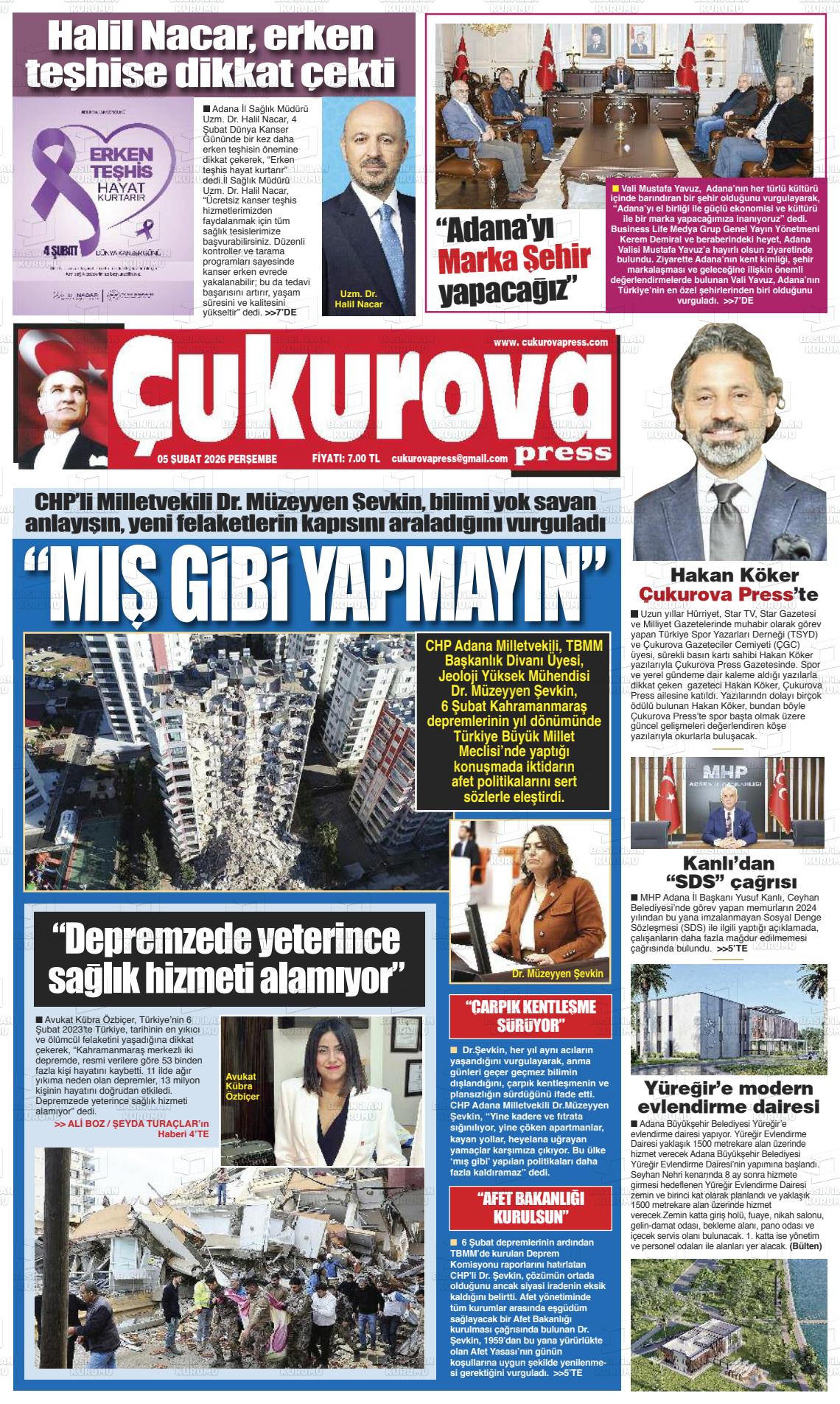 Adana Cukurovapress 05.02.2026