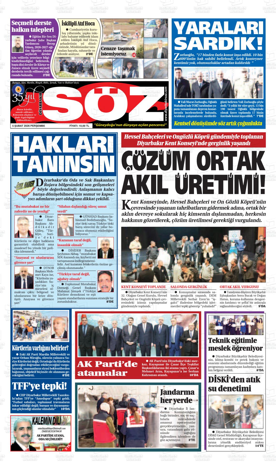 Diyarbakir Soz 05.02.2026