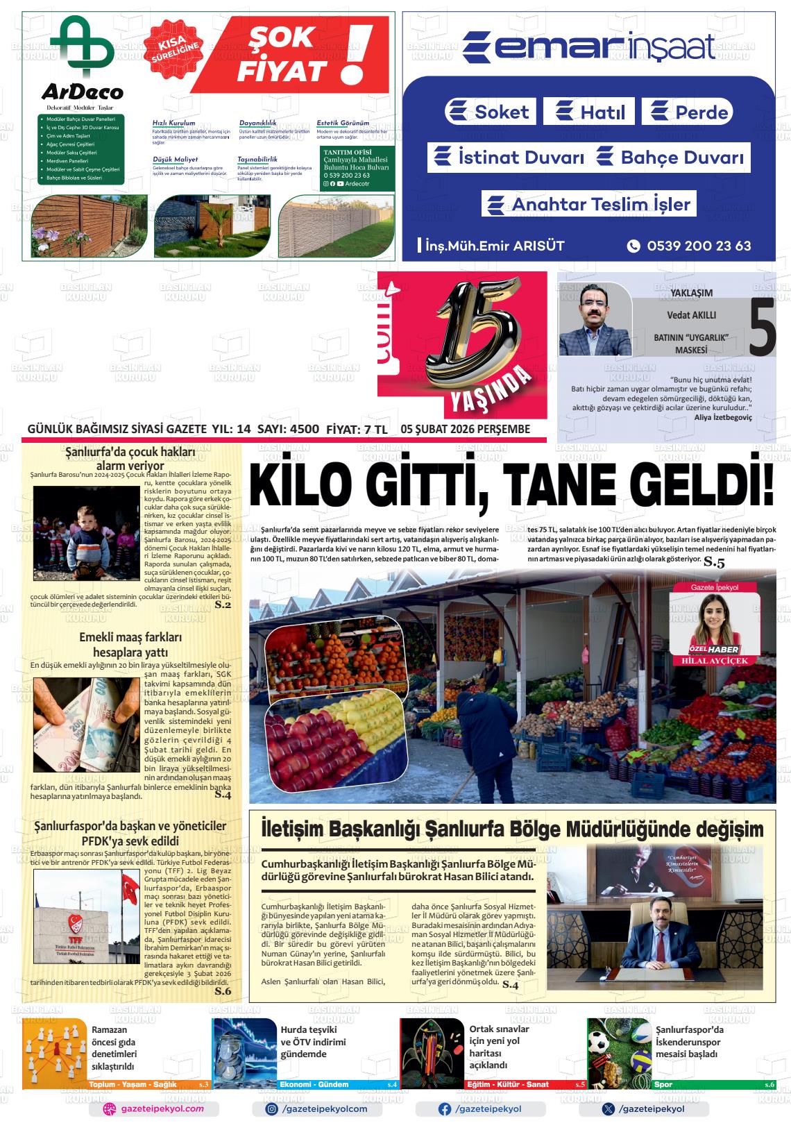 Sanliurfa Gazeteipekyol 05.02.2026