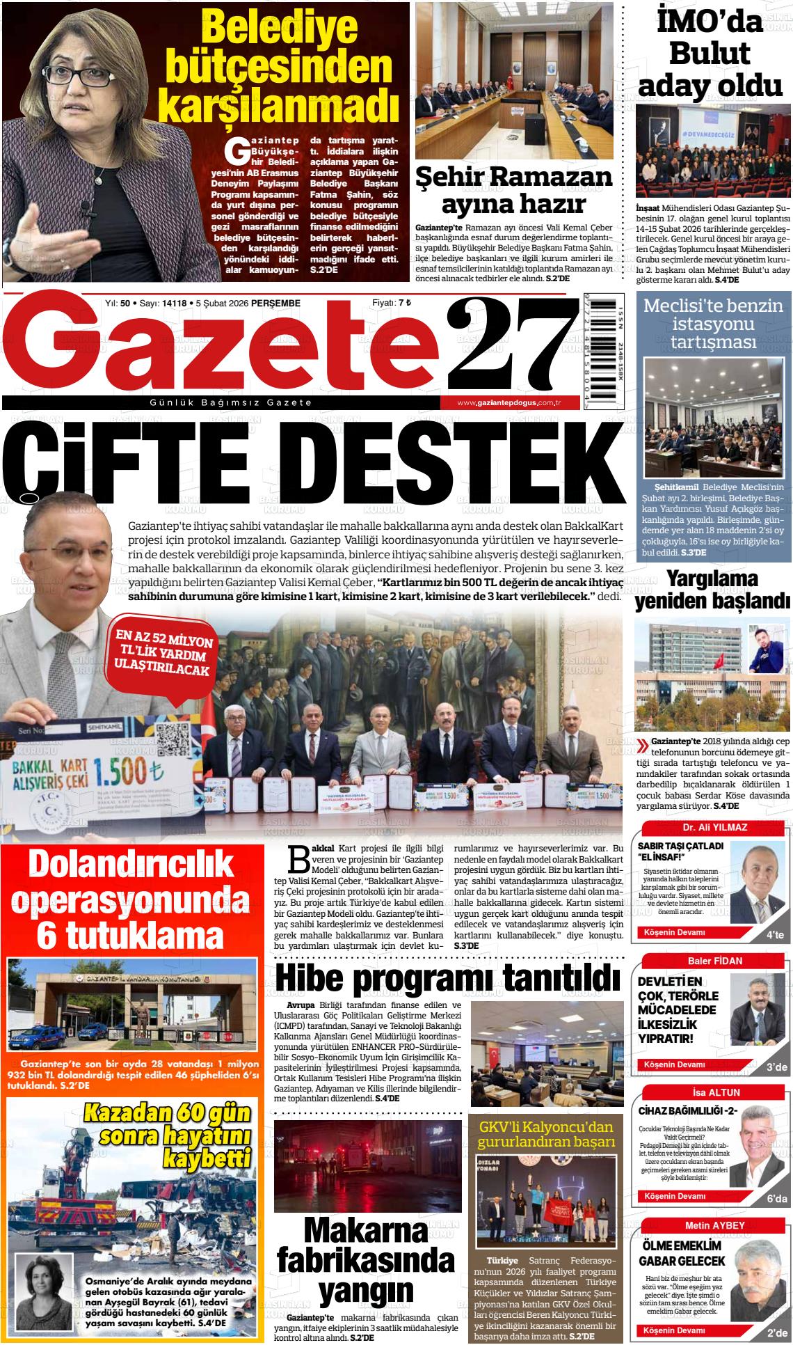 Gaziantep Dogus 05.02.2026