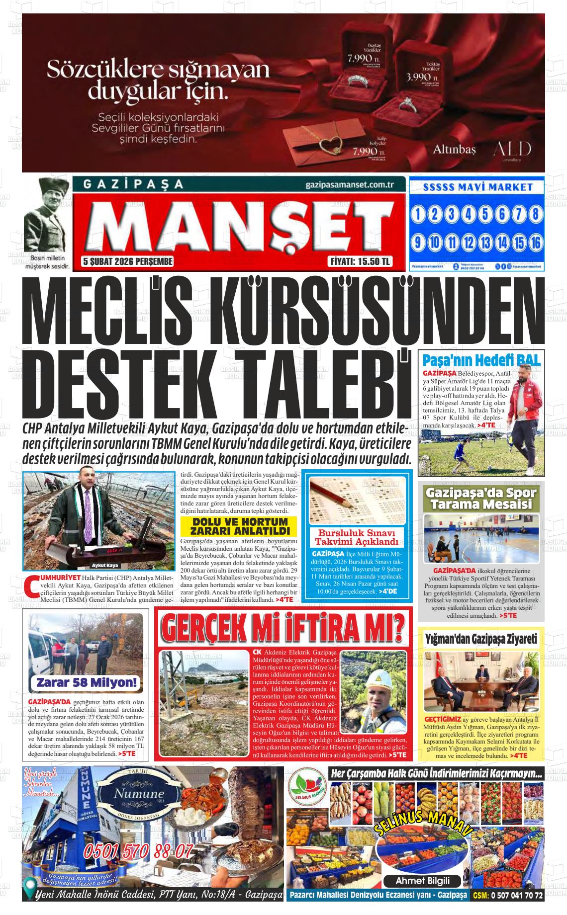 Antalya Gazipasamanset 05.02.2026