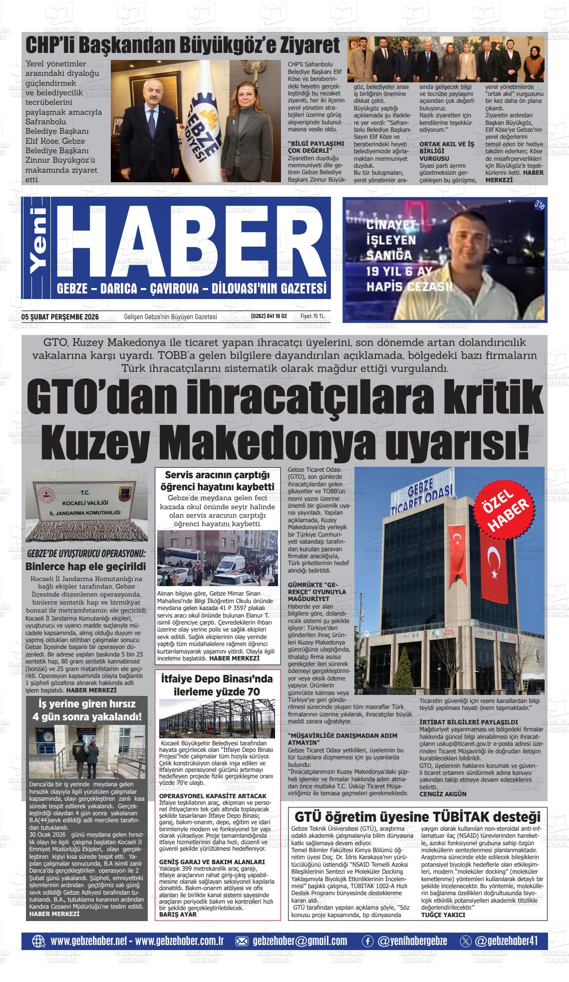Kocaeli Gebzehaber 05.02.2026