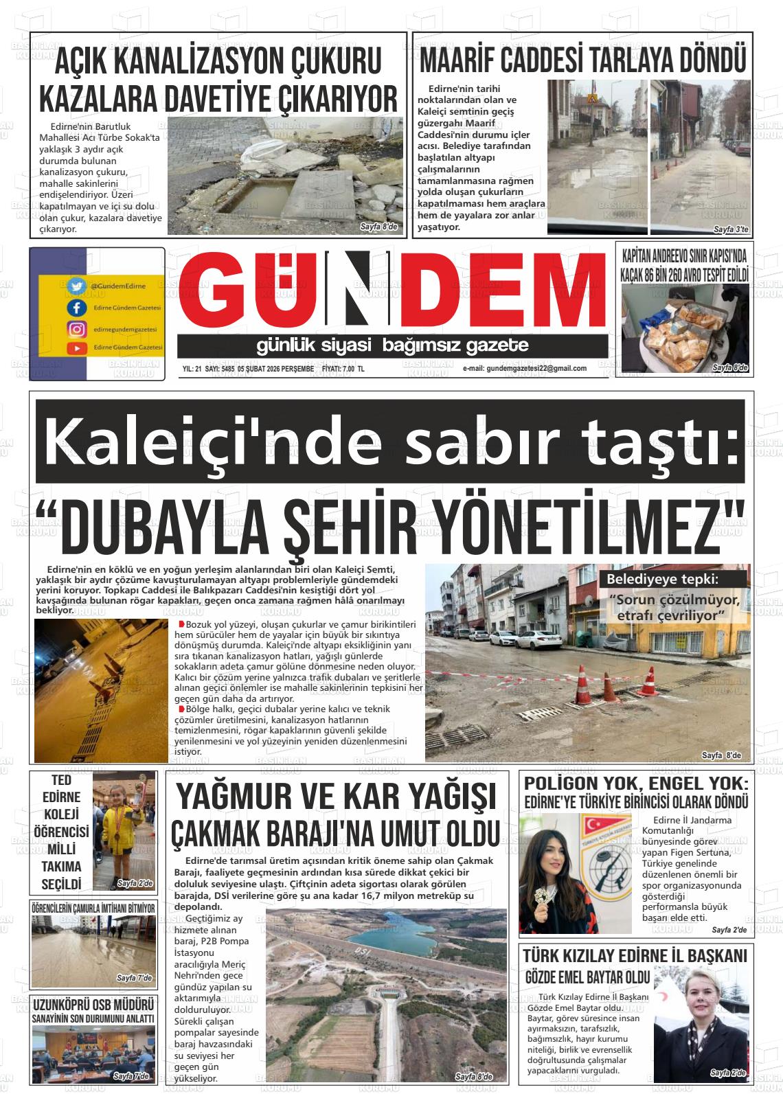 Edirne Gundem 05.02.2026