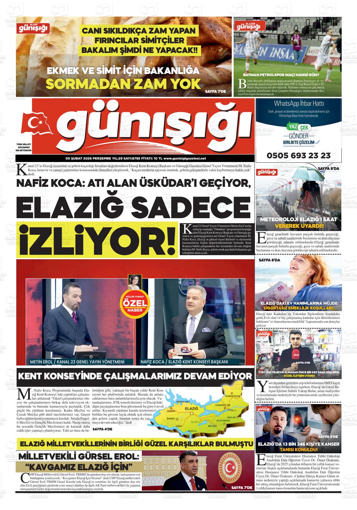 Elazig Gunisigi 05.02.2026