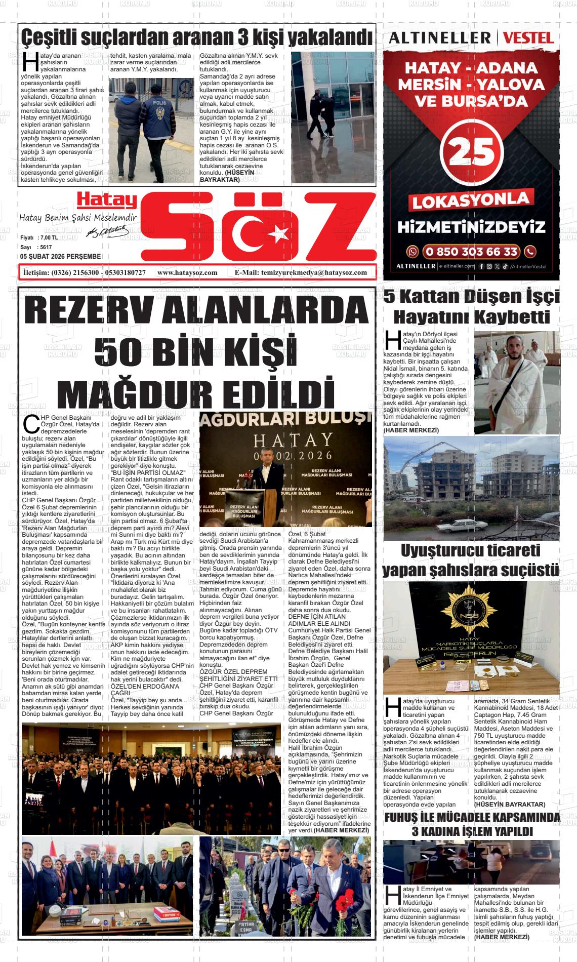 Hatay Soz 05.02.2026