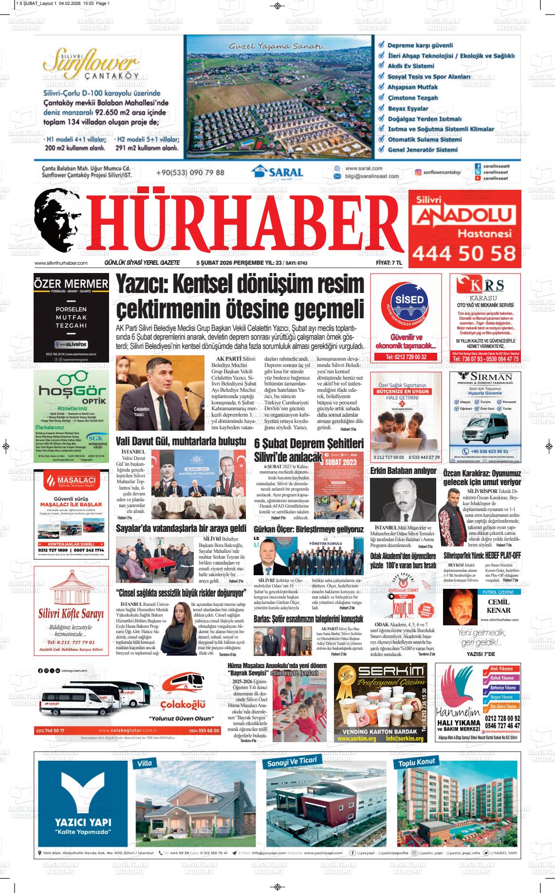 Hür Haber Gazetesi 05.02.2026