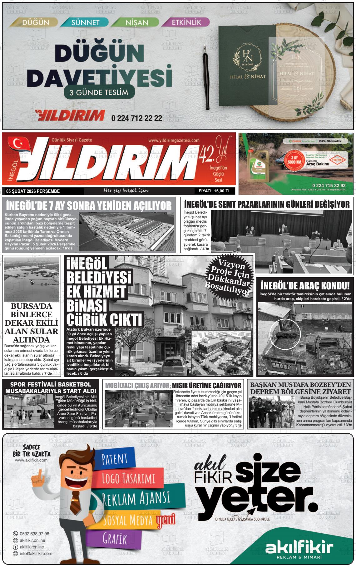 Bursa Inegolyildirim 05.02.2026