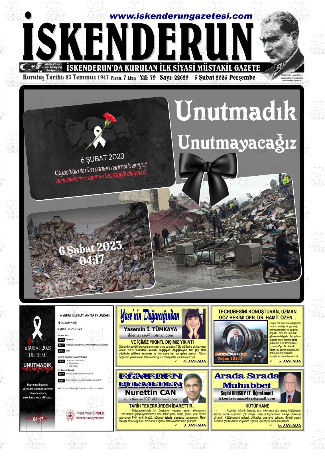 Hatay Iskenderun 05.02.2026