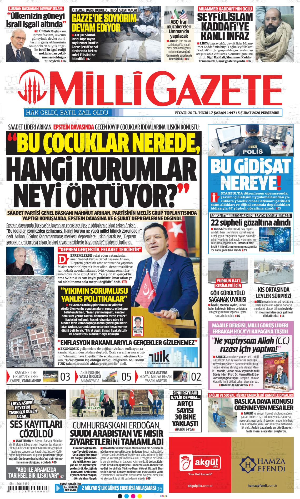 Milli Gazete Gazetesi 05.02.2026