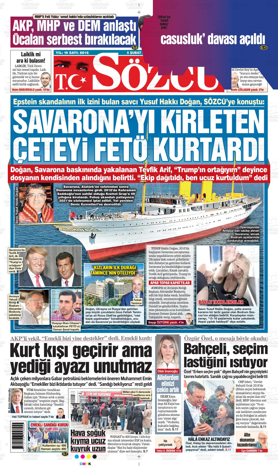 Sözcü Gazetesi 05.02.2026