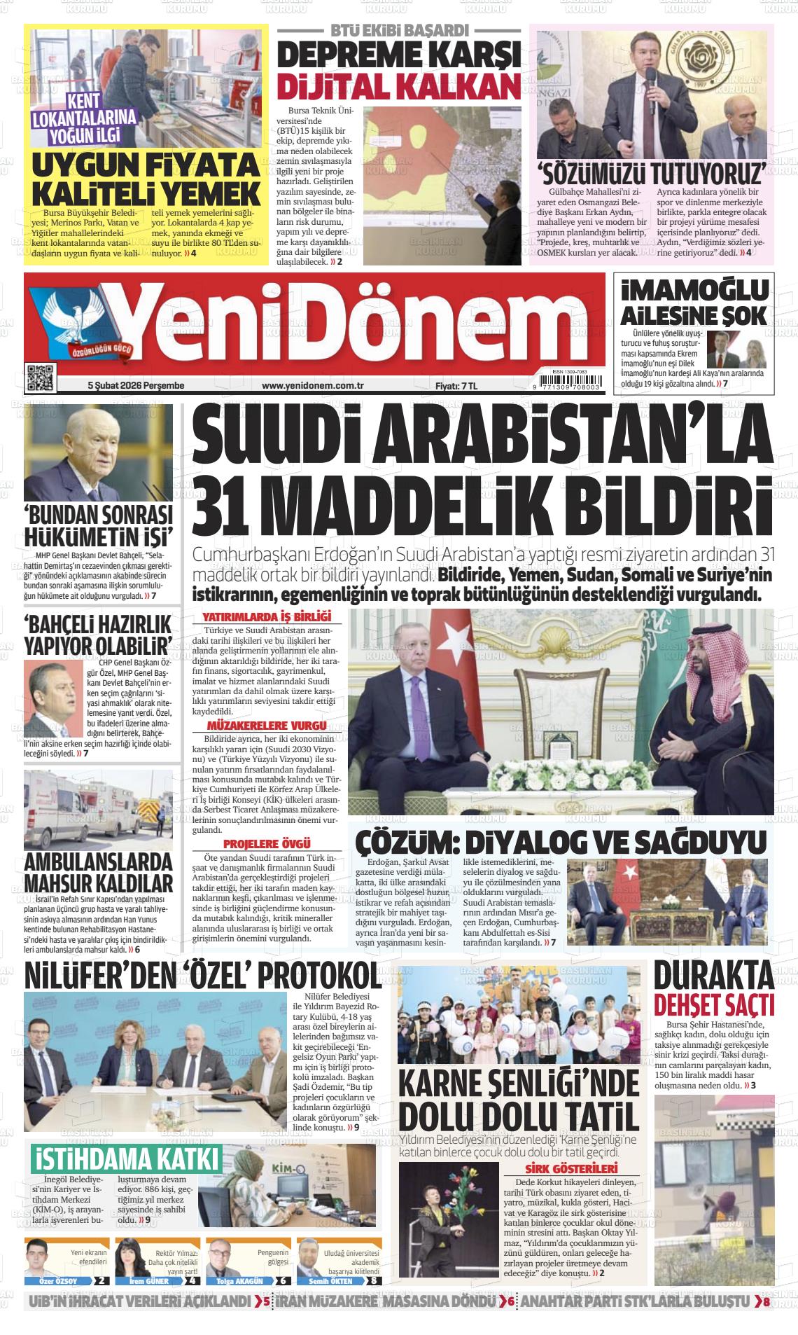 Bursa Yenidonem 05.02.2026