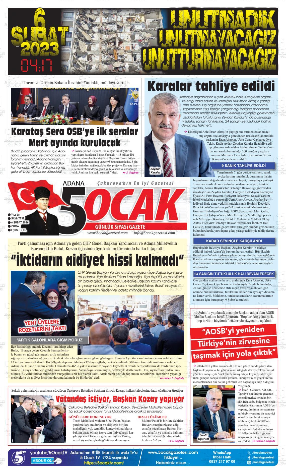 Adana 5 Ocak 06.02.2026