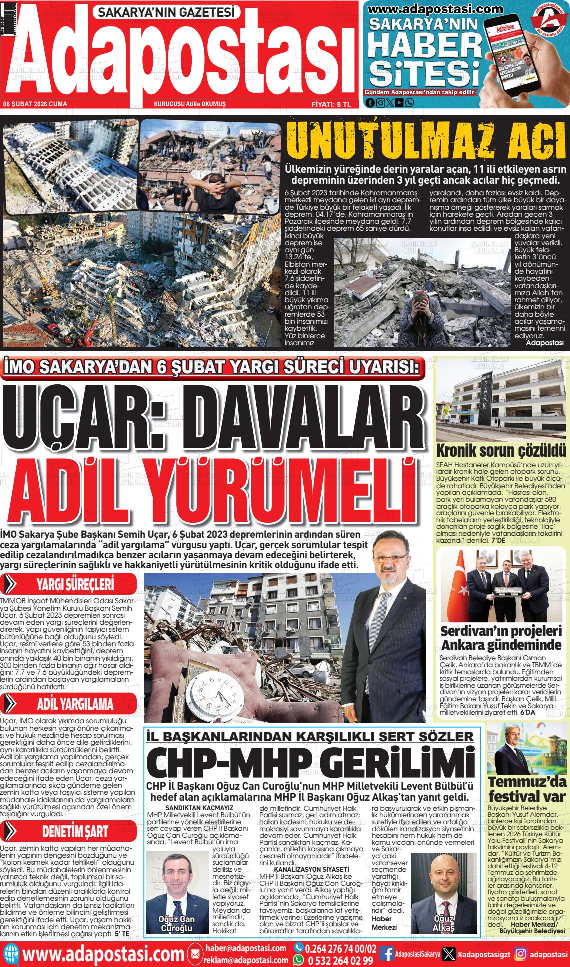 Sakarya Adapostasi 06.02.2026