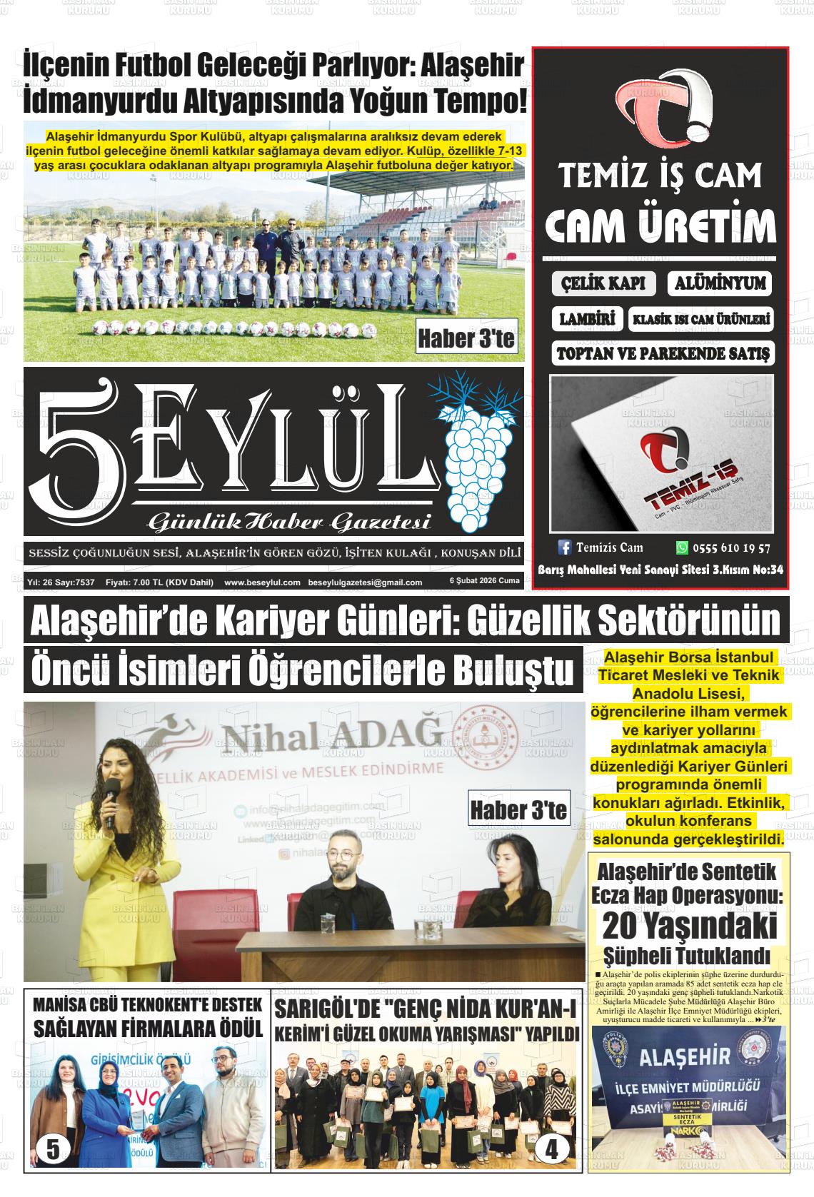 Manisa Alasehir 5 Eylul 06.02.2026