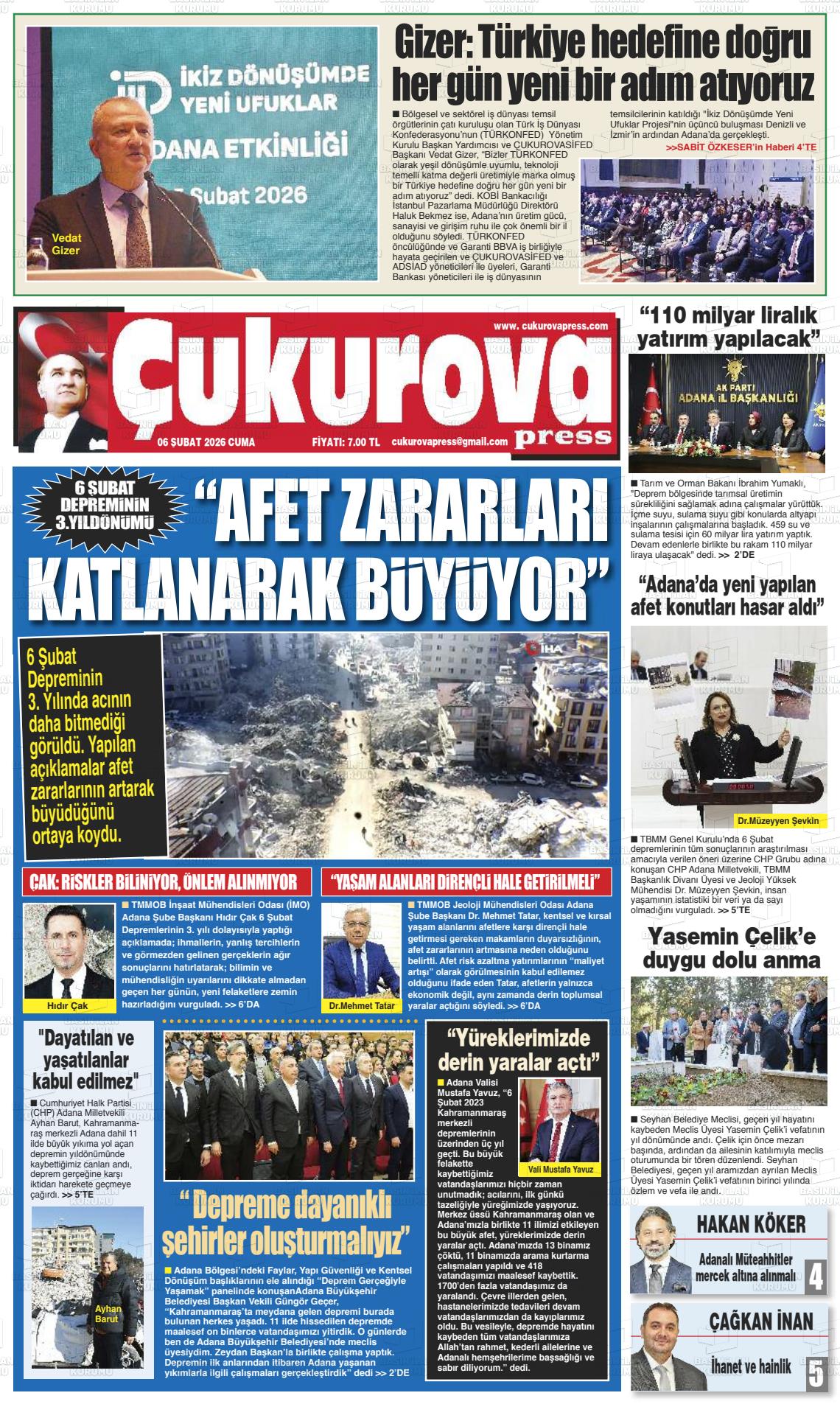 Adana Cukurovapress 06.02.2026