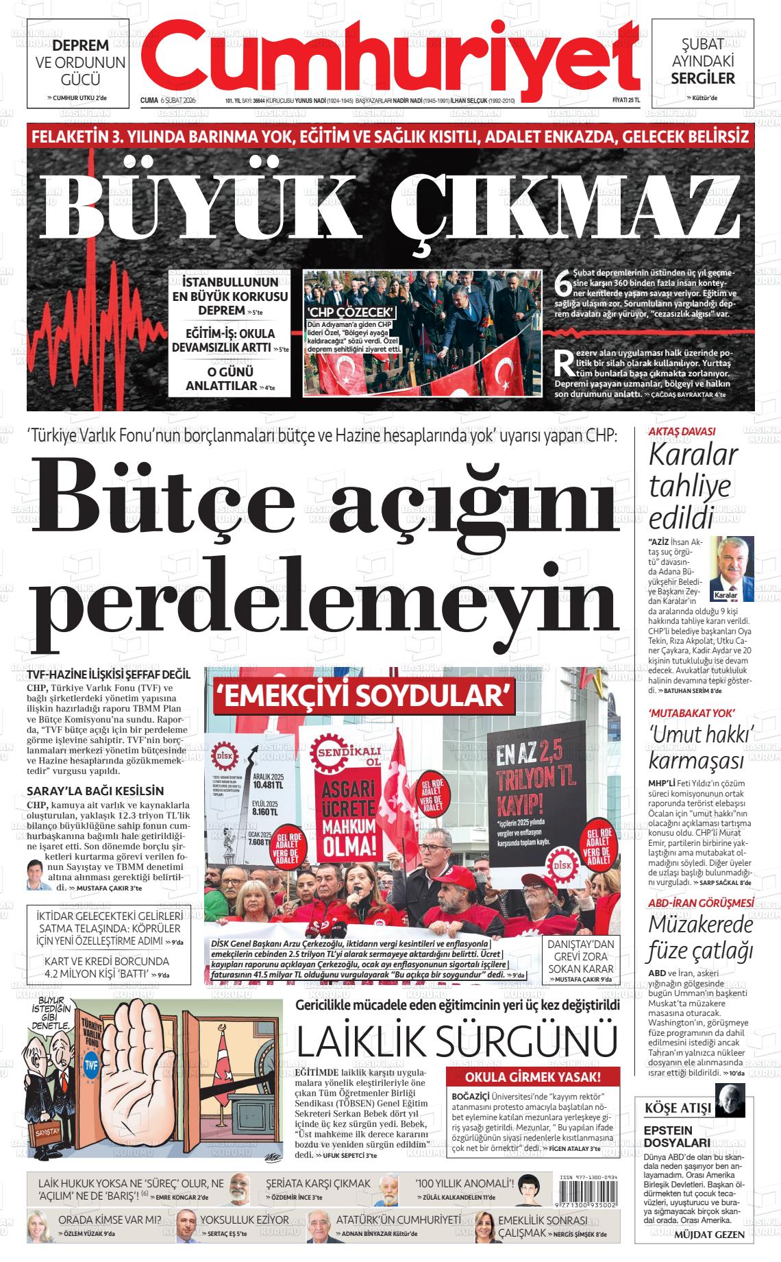 Cumhuriyet Gazetesi 06.02.2026