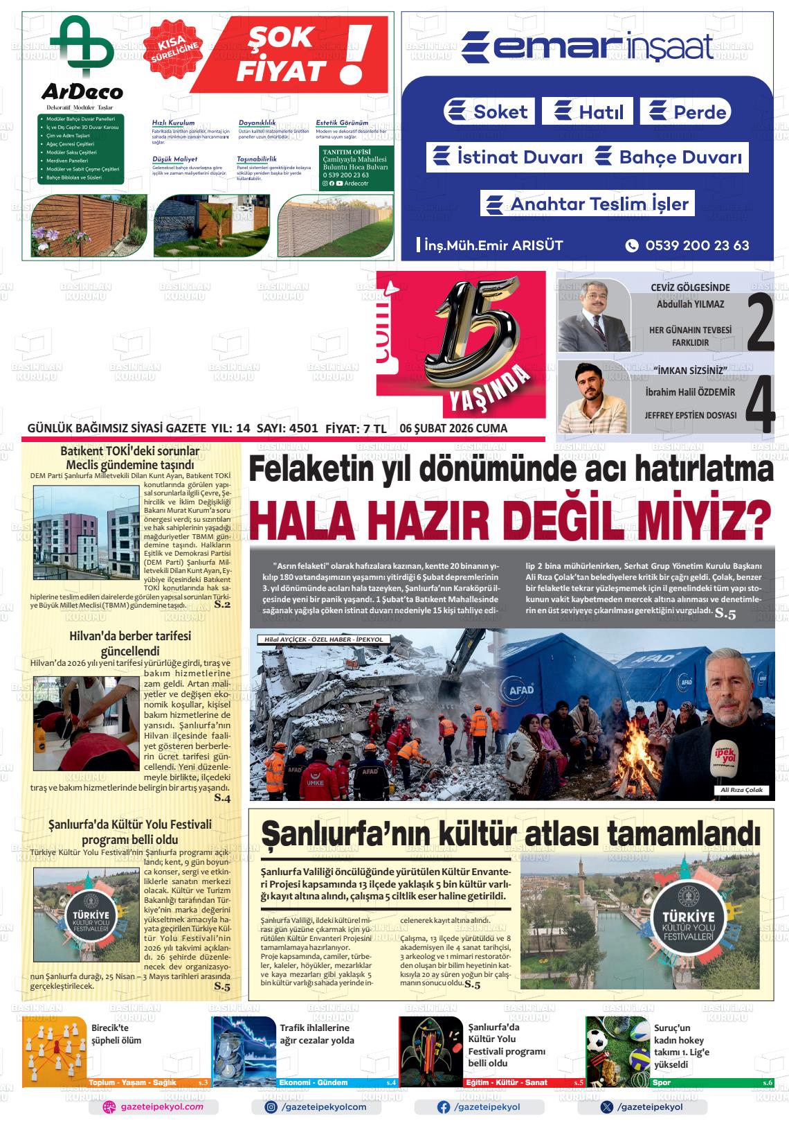 Sanliurfa Gazeteipekyol 06.02.2026