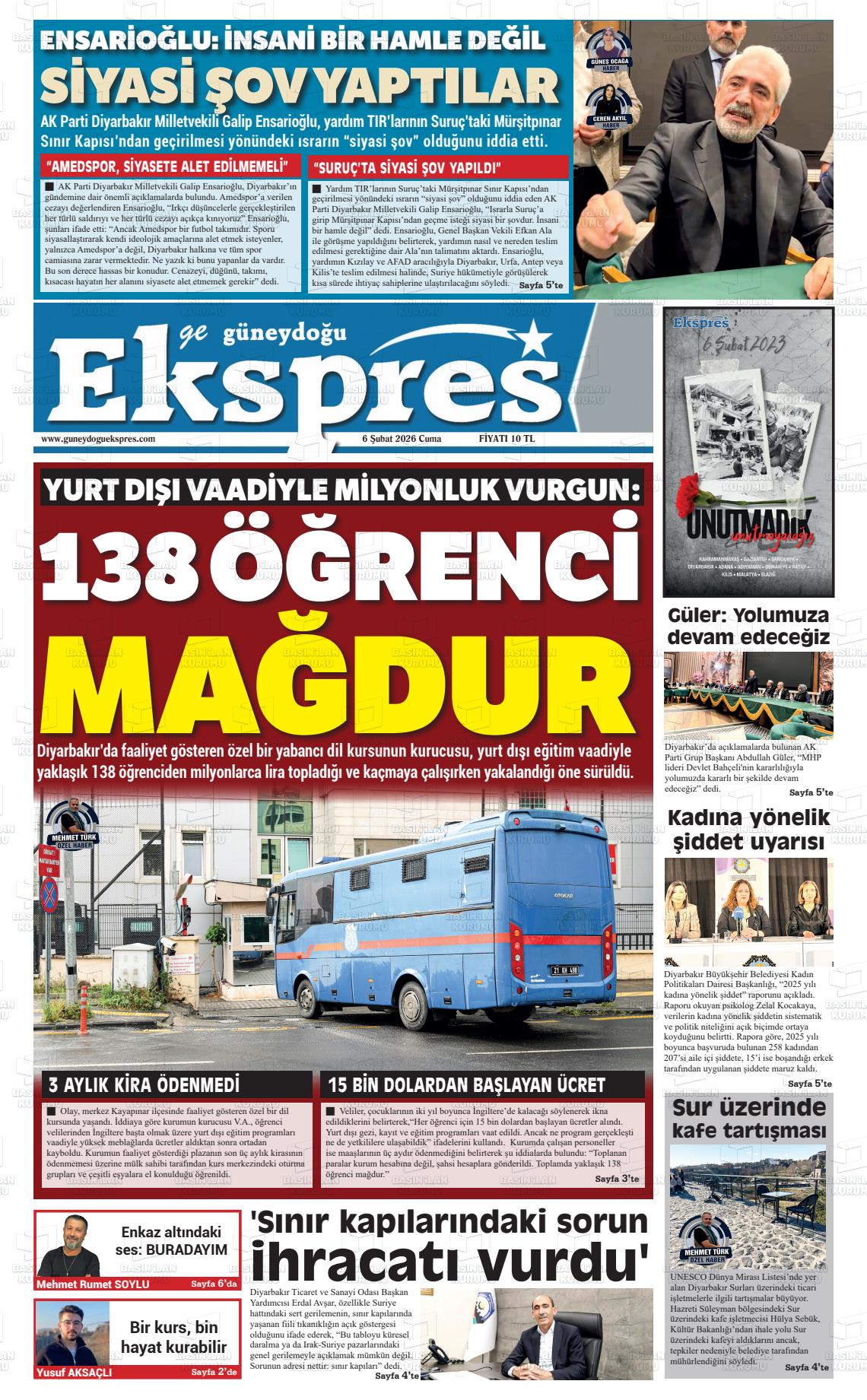 Diyarbakir Geguneydoguekspres 06.02.2026