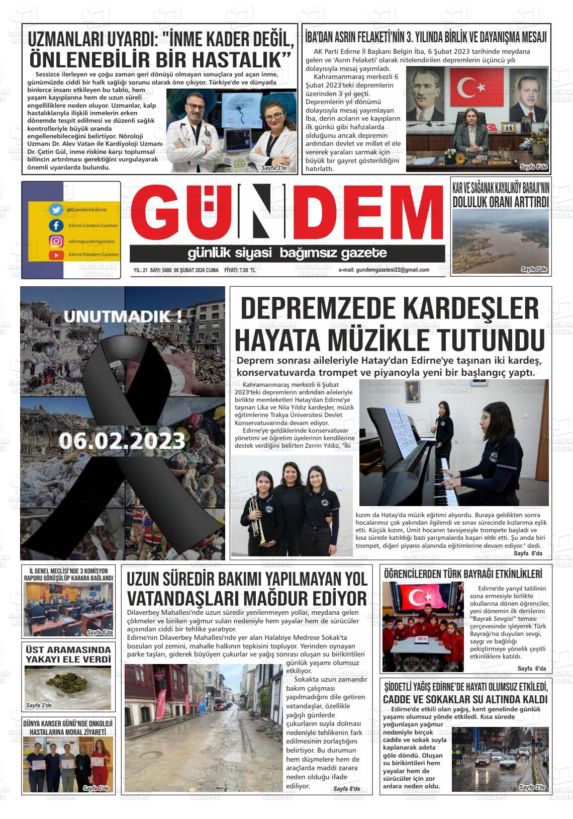 Edirne Gundem 06.02.2026