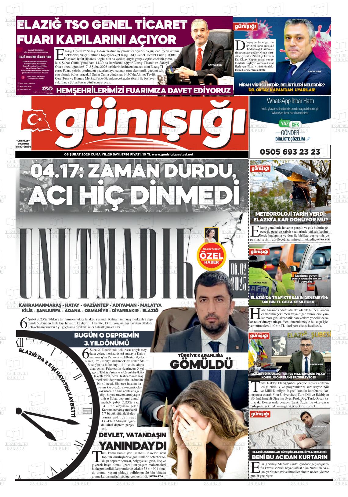 Elazig Gunisigi 06.02.2026