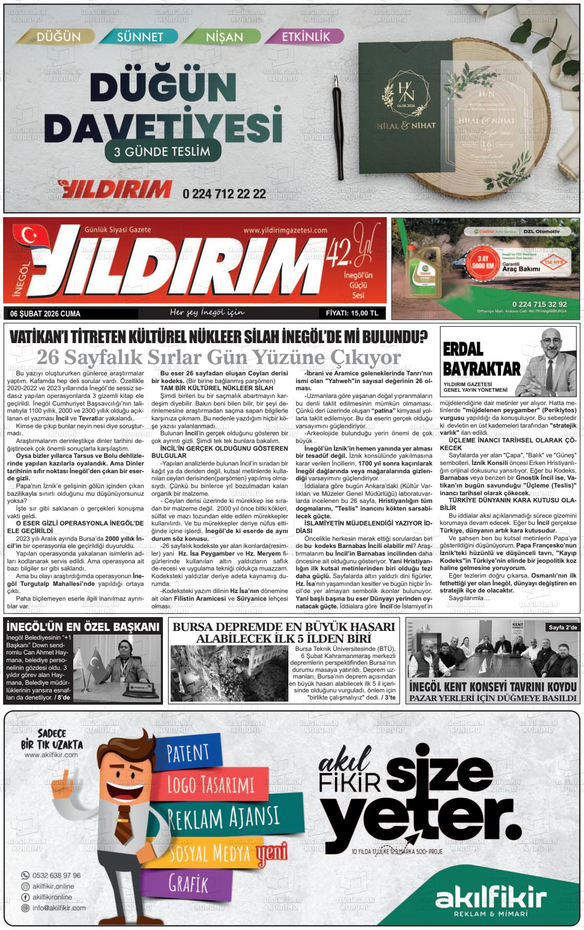 Bursa Inegolyildirim 06.02.2026