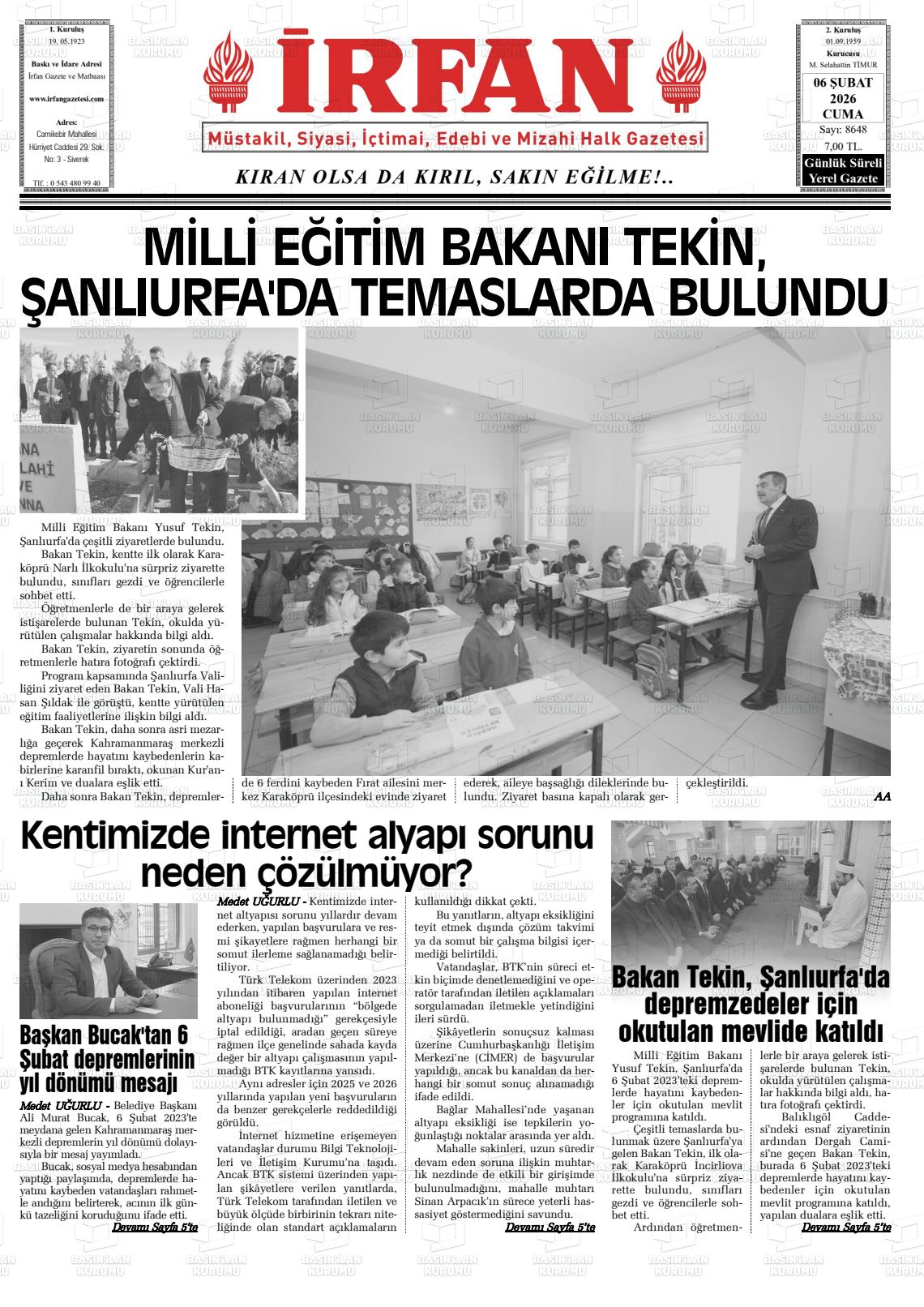 Sanliurfa Irfan 06.02.2026