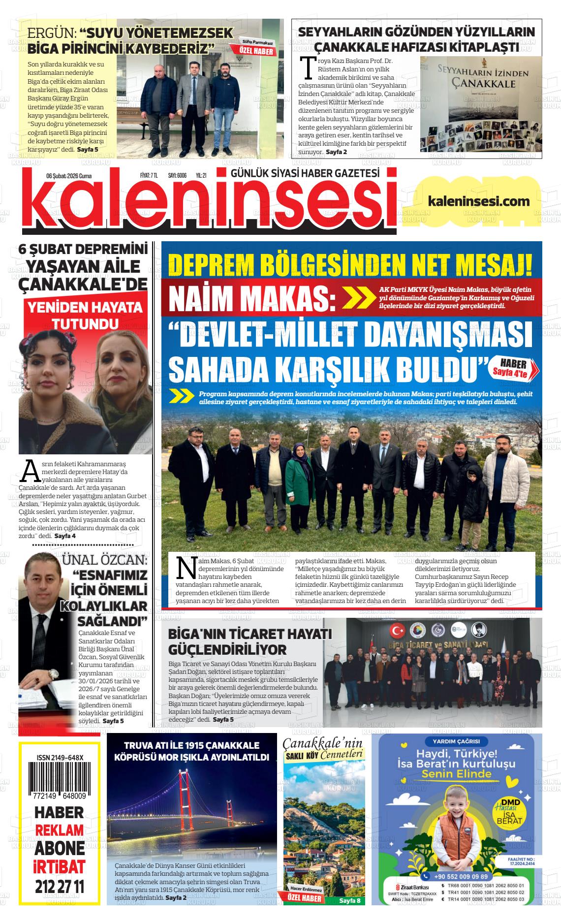 Canakkale Kaleninsesi 06.02.2026