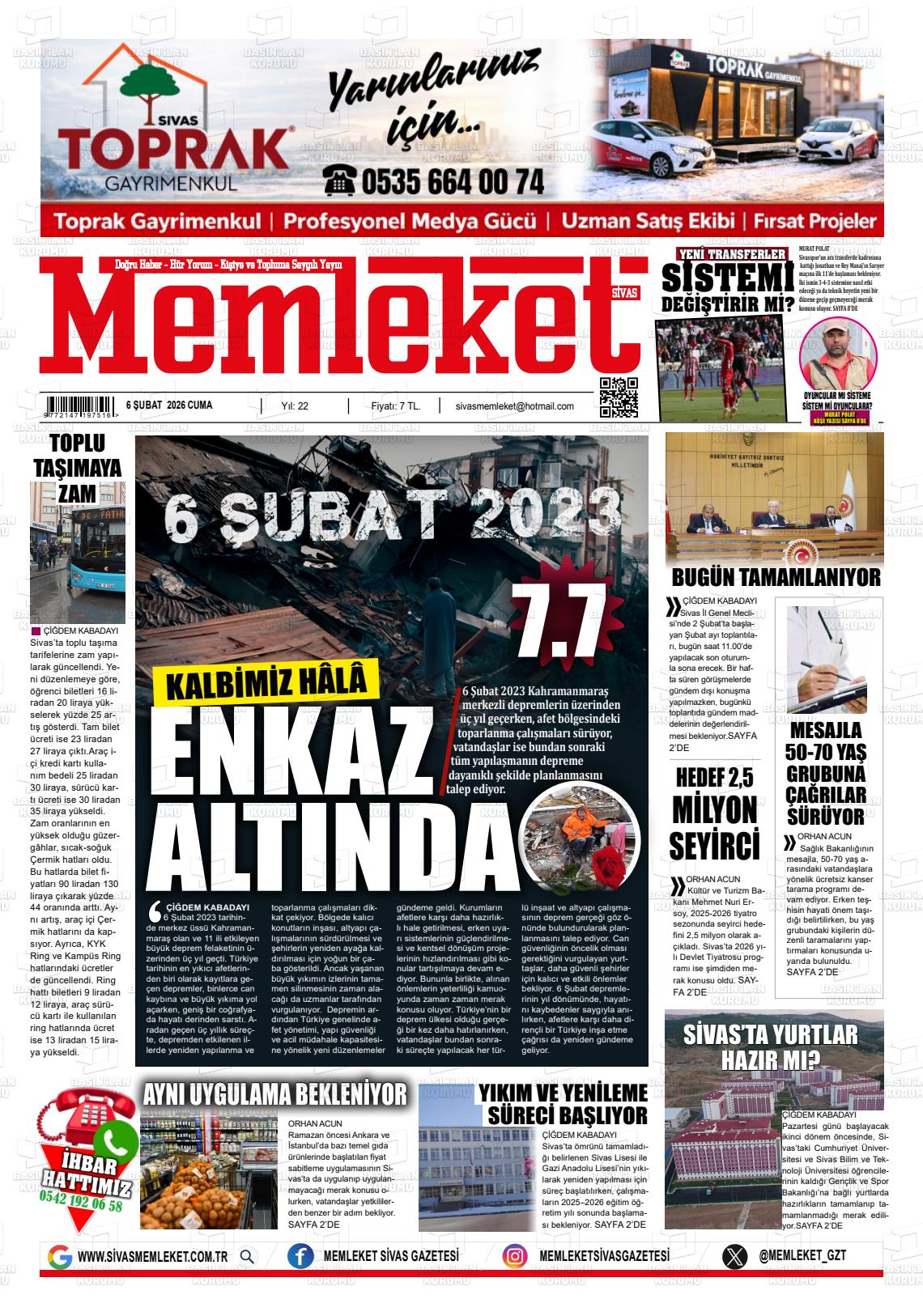 Sivas Memleket 06.02.2026